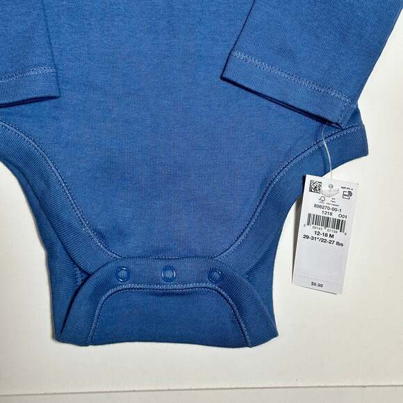 NWT Old Navy Baby Long Sleeve Football One Piece Sz 12-18M - Picture 3 of 3